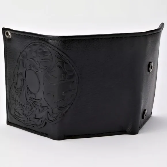 Spencer's Black Embossed Skull Wallet with Chain - Picture 4 of 12